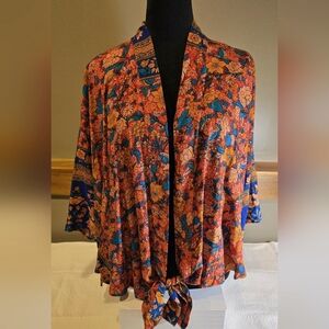 NWT Paparazzi Boho Tie Front Kimono Jacket L/XL